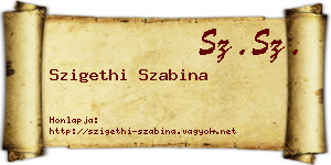 Szigethi Szabina névjegykártya